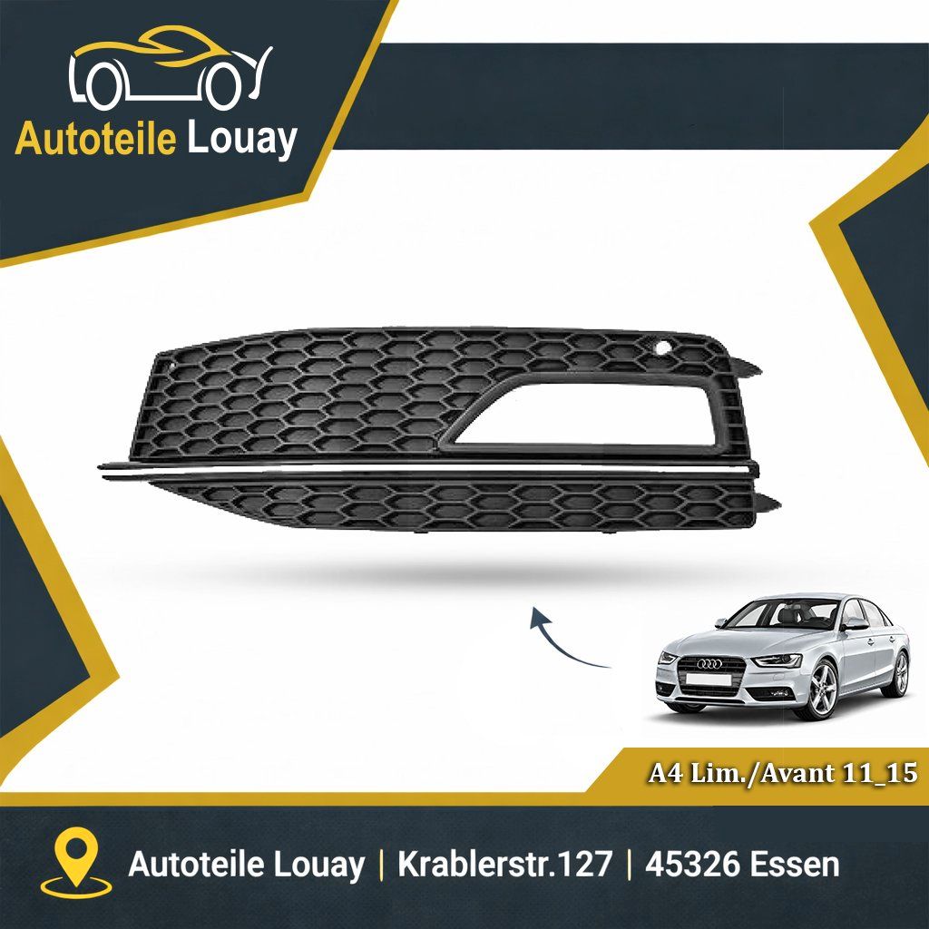 AUDI A4, 11-15 STOßST.GRILL LINKS Neu