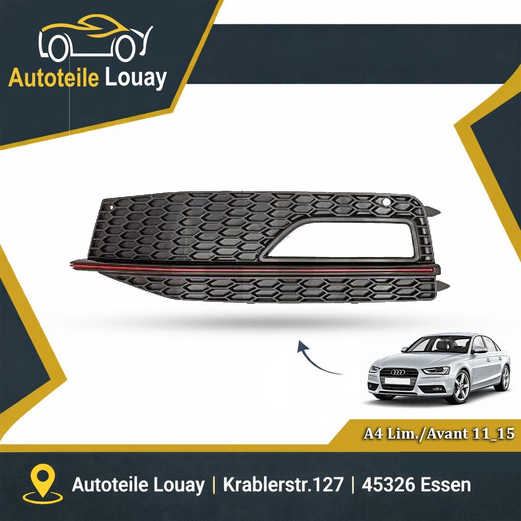 AUDI A4, 11-15 STOßST.GRILL LINKS Neu